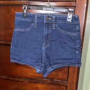 high waisted denim shorts